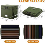 DocSafe File Box with Lock,Multi-Layer Fireproof Document Box Collapsible File Storage Organizer with Pockets/Handle,Portable Home Office Filing Cabinet for Hanging Letter/Legal Size Folders,Green - Image 6