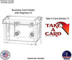 Marketing Holders 2 Pack Magnetic Outdoor Business Card Holder Metal Mount Mobile Marketing with Hinged Lid and Take One Sticker Clear Acrylic Card Box - Image 5