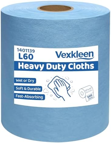 Multi-purpose Heavy Duty Cloth, Blue (15"x10", 500 PCS) by PrecisionCleanroomSupplies