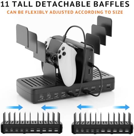 Charging Station for Multiple Devices, Adjustable Dividers Charger Dock - Image 5