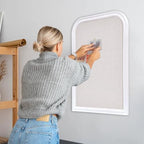 Bulletin Board with Linen, 31.5x23.6 inches Bulletin Board with White Wood Style Frame, Decorative Hanging Pin Board Vision Board Message Board for Office School Home Decor(2R&2S,L-6080,1p) - Image 4