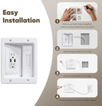 in Wall Cable Concealer Kit with Brush Wall Plate TV Cable Hider Wall Kit-9.8FT Cord, UL Listed, Recessed AC Outlets Box with Two USB Port for Wall-Mounted TV and Home Theater - Image 4