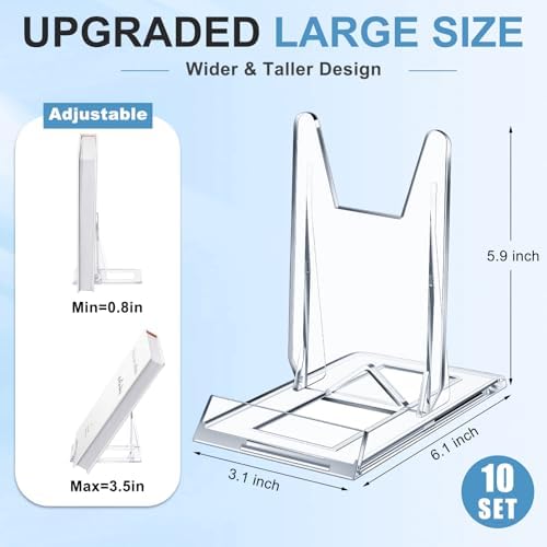 Hushee 10 Pack 5.91 inch Acrylic Book Stand for Display Adjustable - Image 2