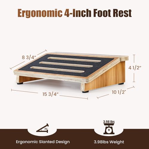 StrongTek Under-Desk Footrest, 4.5 in High, Non-Slip, 300 lb, Office Use - Image 2