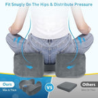 BlissTrends Memory Foam Seat Cushion for Office Chair & Car Seat, LightGrey - Image 3