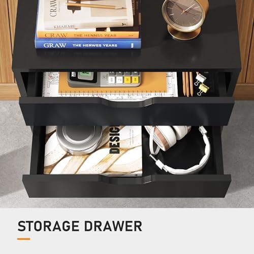 DEVAISE 5 Drawer File Cabinet, Wood Under Desk Drawers Chest Black - Image 4