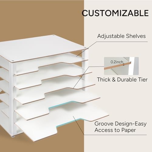 Yumkfoi Construction Paper Organizer 12" x 18", 6-Tiers Paper Storage - Image 4