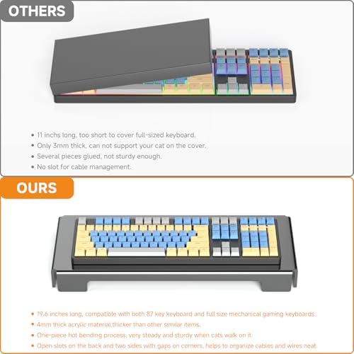 BEEGO Mechanical Computer Keyboard Cover - Black Acrylic Keyboard Cover Keyboard Dust Cover Mechanical Keyboard Cover Full Size Keyboard Protector - Image 6