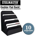 BankSupplies STEELMASTER Steel Cashier Pad Rack 10 Slot Desktop File and Paper Organizer Black Powder-Coated Finish - Image 2