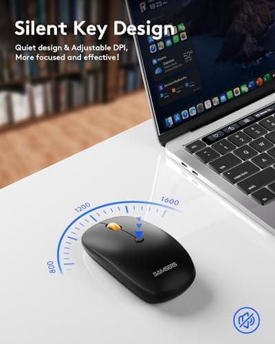 Foldable Keyboard and Mouse, Samsers Folding Bluetooth Keyboard Combo, 2.4G + BT5.0 x 2, Full-Size Portable Travel Keyboard & Rechargeable Wireless Mouse for Windows Android iOS Mac OS, Gray Black - Image 4
