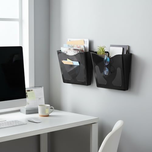 Azar Displays 250088-BLK-2PK Single Vertical Pocket Wall Mount Acrylic File Holder, Letter Size, Black (2-Pack) - Image 5