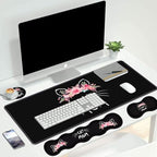 4 in 1 Ergonomic Keyboard Wrist Rest & Mouse Pad Wrist Rest Set, Large XXL Gaming Desk Mat 31.5"x 11.8" with Non-Slip Base, Memory Foam for Home Office Study Gaming, Cat Mom Floral - Image 7