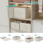 Storage Basket, Closet Organizer, 3 Pack, Beige, 18.5x11x7.9 In - Image 6