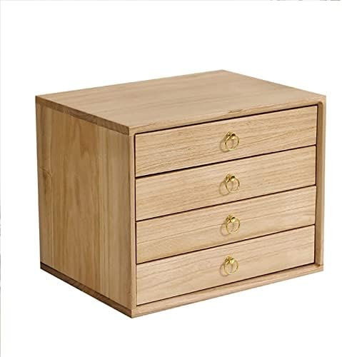 Desktop File Cabinet - Solid Wood Storage Box - Desktop Organizer, with Drawers Desktop File Cabinets, Multilayer Desktop Organizer Storage Box, Office Desktop Drawer Typ,4 Drawer - Image 3