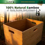 BAMOTTO CRAFTBAMBOO Large Lidded Bamboo Storage Bin 14.6”x10.2”x9.6” - Image 6