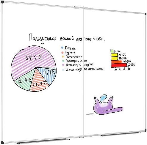 XBoard Magnetic Whiteboard 48 x 48 Inch, Foldable Dry Erase White Board with Aluminium Frame & Marker Tray 4' x 4', Wall Mounted Folding Message Presentation Board - Image 3