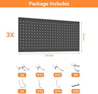 WALMANN 96 PCS Pegboard Kit with Hooks, 36x24 in Tools Storage Pegboard - Image 4
