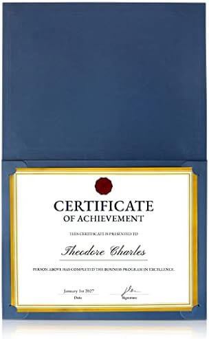 GNL Certificate Holders - 50 Packs Blue Diploma Holders, Certificate Covers with Gold Foil Border, for Letter Size 8.5 x 11 Certificate Paper, Award, Graduation, Documents - Image 7