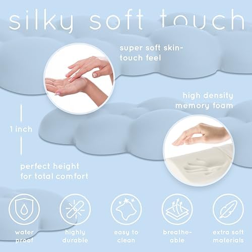 Blue Cloud Keyboard Wrist Rest – Create-ables Qloud Blue Wrist Rest for Computer Keyboard and Mouse, Ergonomic Memory Foam Wrist Pad with Non-Slip Base, Includes Cloud Mouse Pad - Image 5