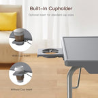 HUANUO Adjustable TV Tray Table with 6 Height & 3 Tilt Adjustments, Gray - Image 4