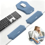 2-in-1 L-Shaped Desk Elbow Pads & & Mouse Pad Set with Wrist Rest, Blue by abcmat