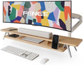 Fenge Dual Monitor Stand Riser, Wooden Desk Shelf with 2-Tier Storage by Fenge