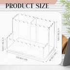 Scalloped Acrylic Pencil Holder for Desk, 3 Compartments - Image 2