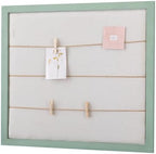 Fabric Linen Bulletin Board Large, 28 X 32 Green Wood Framed Pin Board by SOFE