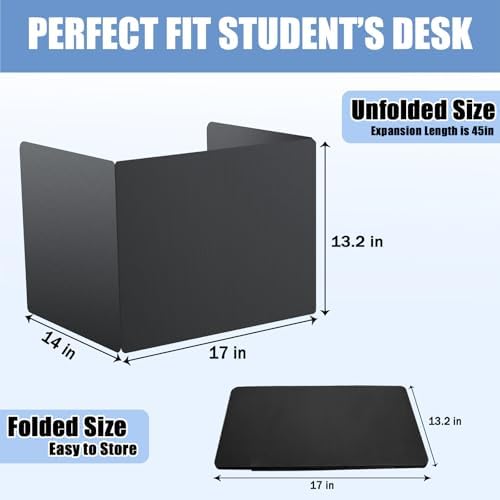 24-Pack Desk Dividers for Students, Plastic Privacy Shields Folders for Student Desks, Sturdy & Durable Testing Dividers for Classroom, Easy to Clean Classroom Privacy Folders School Supplies, Black - Image 4