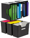 IRIS USA 6-Pack Medium Desktop File Box with Open Lid, Black by IRISUSA
