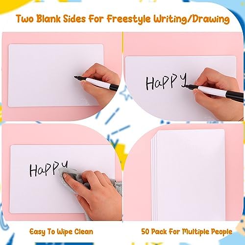 50 Pack Small White Board Dry Erase Boards Classroom Mini White Boards - Image 3