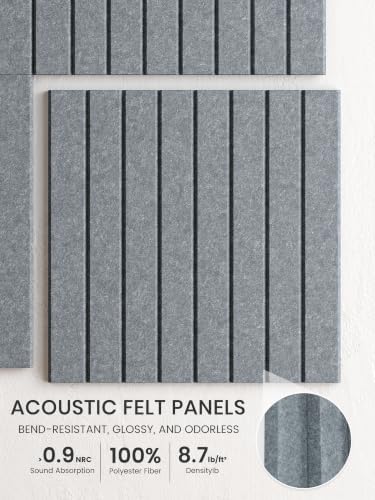 Bumusty 48"x 36" Large Felt Bulletin Board Tiles, Slate Gray - Image 3