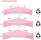 Homode Corner Shelf Wall Mount, Set of 3 Corner Floating Shelves with Cable Hole, 3 Tier Wood Corner Hanging Shelves, Living Room Bedroom Bathroom, Pink - Image 3