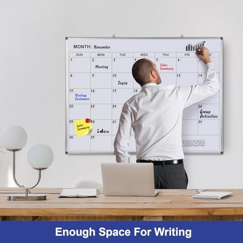 Comix Magnetic Monthly Calendar Whiteboard, 48 x 36 Inches Wall Planner - Image 4