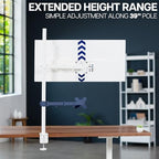 VIVO Extra Tall Single Monitor Desk Mount Stand with 39 inch Pole, Features Full Adjustability - Tilt and Articulation, Holds 13 to 32 inch Screens up to 10kg with VESA Mounting, White, STAND-V011W - Image 5