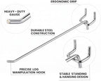 Pack of 100 Heavy Duty Pegboard Hooks – 6 Inches Metal Peg Board Shelving Hook – Chrome Pegboard Display Hooks for Garage Storage & Retail Store Fixtures - Image 4