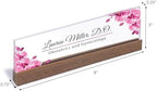 ARTBLOX | Personalized Name Plate Pink Orchid V2 Clear Acrylic | for Desk with Business Card Holder - Image 3