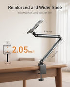 TELESIN Magnetic Phone Holder for Desk and Bed - Strong Magnetic - Tablet Stand Holder with Long Arm - 360° Freely Adjustable Rotation Base - Upgraded Silicone Clamp for iPhone, Android & IPad Series - Image 5