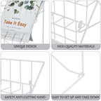 Queekay 6 Tier Wire Countertop Rack Comic Book Rack Wide Tabletop Display Magazine for Book Brochure Literature Greeting Card Shelf Holder Stand (White) - Image 3