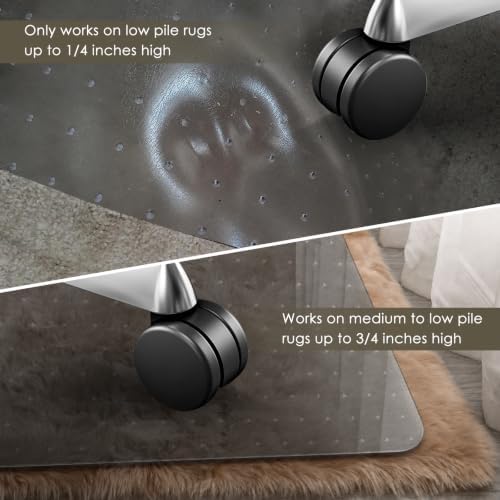 Azadx Heavy Duty Office Chair Mat for Carpet 32" x 48" Hard Material - Image 2