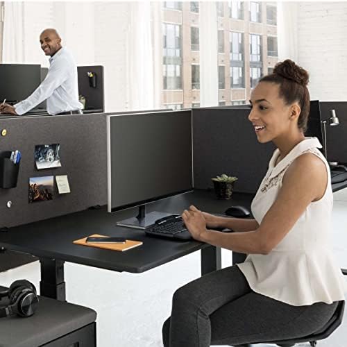 Stand Up Desk Store ReFocus Clamp-on Acoustic Desk Divider Privacy Panel that Reduces Noise and Visual Distractions (Ash Gray, 47.25" x 23.6") - Image 4