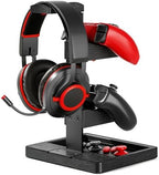 Solid Wood Controller Holder and Headphone Stand, Controller Stand for Desk by HUMANCOZY