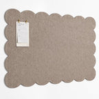 Orelle Scalloped Felt Bulletin Board | 35 x 23” | Foldable Peel and Stick Felt Board for Wall | Alternative Cork Board for Office, Message Board, Kids Art Display | Mocha by Orelle