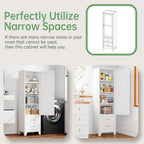 Ckzbx Tall Narrow Storage Cabinet, 66.93" H Tall Bathroom Cabinet Metal Pantry Cabinets with Drawers, 3 Adjustable Shelves, for Kitchen, Bathroom, Home Office, Living Room (White) - Image 6