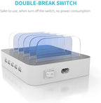 MSTJRY Charging Station for Multiple Devices : 5 Port Multi USB-A Charger Stations Multi-Device Organizer Charging Dock Designed for iPhone iPad Cell Phone Tablets (7 Short Cables Included) - Image 3