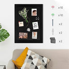 Black Cork Board Bulletin Board with Linen, Wood Framed 48" x 32" Corkboard, Office Board for Wall Decor, Wall Mounted Pin Board Picture Board with 20 Pushpins for School, Home & Office - Image 6