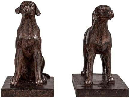 Creative Co-Op 2-Piece Resin Dog Bookends, Black - Image 6