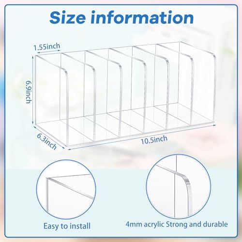 Suzile Clear Acrylic Magazine File Holder, Classic, 10.5 x 6.9 x 6.3 Inch - Image 2