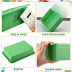 Sintuff 24 Pcs Classroom Paper Tray, Stackable Letter Size Bin, Green - Image 2