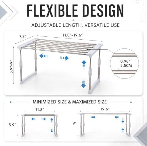 Youyole 3 Set Adjustable Cabinet Organizer, Expandable Steel Kitchen Rack - Image 3